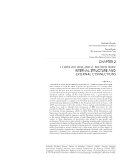 CHAPTER 2 FOREIGN LANGUAGE MOTIVATION: INTERNAL