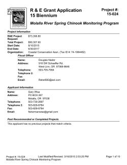 Molalla River Spring Chinook Monitoring Program