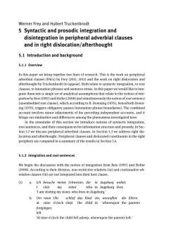 5 Syntactic and prosodic integration and disintegration