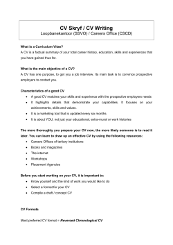 CV Skryf - Stellenbosch University