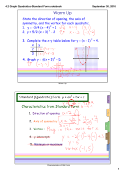 9-30 NOTES Characteristics of Standard Form