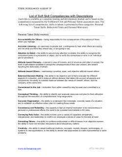 List of Competencies