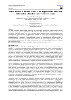 Salient Themes in African Poetry: A Re