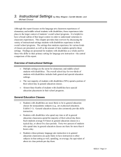 3. Instructional Settings