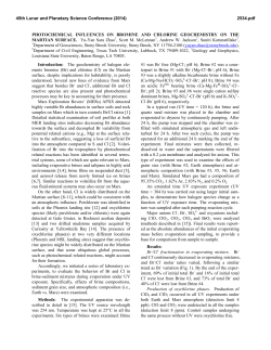 Photochemical Influences on Bromine and Chlorine Geochemistry