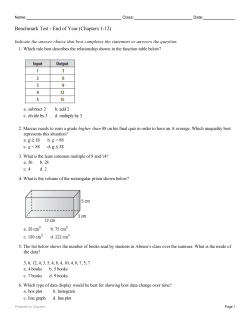 6th Grade Benchmark Test