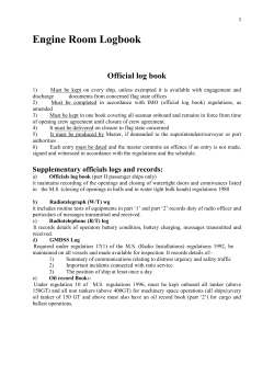 Engine Room Logbook Official log book