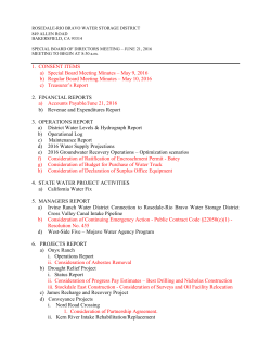 June 2016 - Rosedale-Rio Bravo Water Storage District