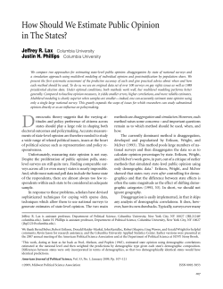 How Should We Estimate Public Opinion in The States?