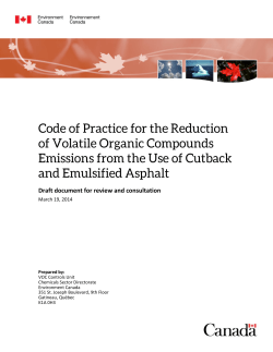 Code of Practice for the Reduction of Volatile Organic Compounds