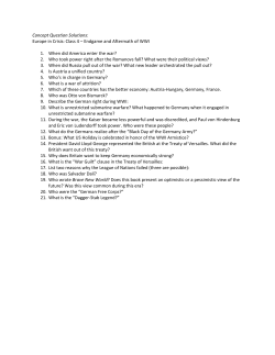 Europe in Crisis: Class 4 &ndash; Endgame and Aftermath of WWI