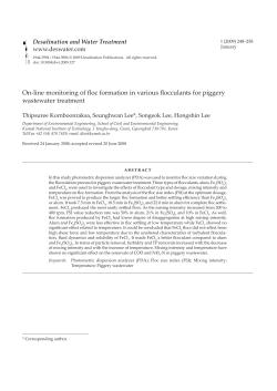 On-line monitoring of floc formation in various flocculants