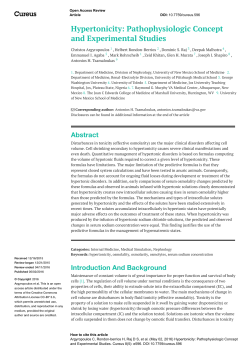 Hypertonicity: Pathophysiologic Concept and Experimental