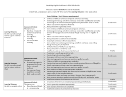 Cambridge English ESOL Skills for Life Writing Marking Scheme for