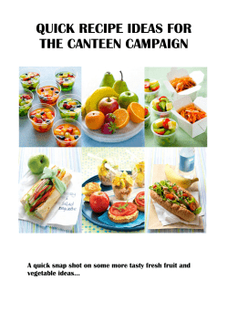quick recipe ideas for the canteen campaign