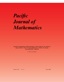 For printing - Mathematical Sciences Publishers