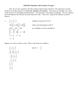 Math 095--Equations with Fractions #2-