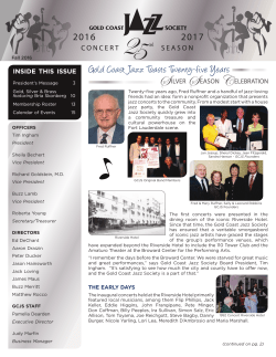 Fall Newsletter 2016 - Gold Coast Jazz Society
