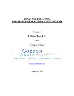 texas and louisiana: two states separated by a common law