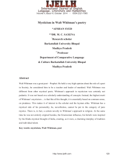 Mysticism in Walt Whitman`s poetry
