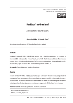 Davidson`s antirealism?