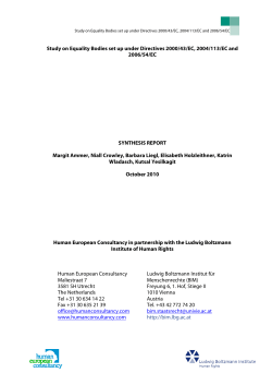 Study on Equality Bodies - European Commission