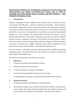 Operational Guidelines for including the component of Soil Testing