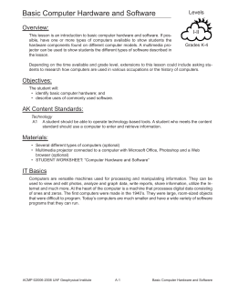 Basic Computer Hardware and Software