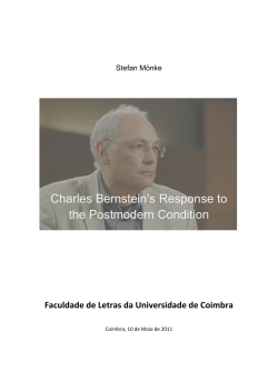 Charles Bernstein`s Response to the Postmodern
