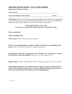 monologue/song analysis form
