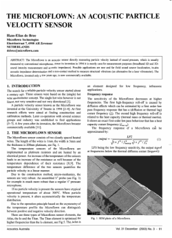 THE MICROFLOWN: AN ACOUSTIC PARTICLE VELOCITY SENSOR