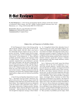 Religion, Race, and Temperance in Postbellum Atlanta - H-Net