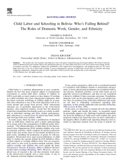 Child Labor and Schooling in Bolivia: Whoв€™s Falling Behind