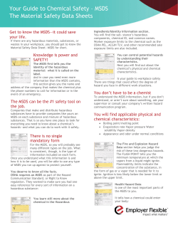 Your Guide to Chemical Safety – MSDS The Material Safety Data