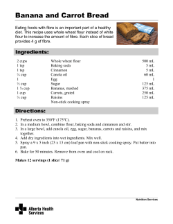 Banana and Carrot Bread - Alberta Health Services