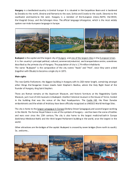 Hungary is a landlocked country in Central Europe. It - sport