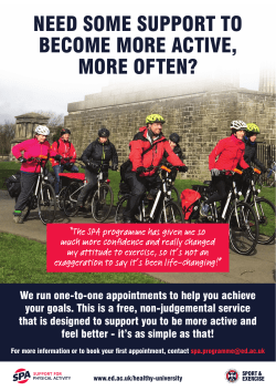 NEED SOME SUPPORT TO BECOME MORE ACTIVE, MORE