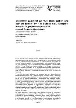 Interactive comment on &ldquo;Are black carbon and soot the same?&rdquo; by
