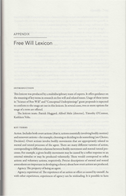 Lexicon for the Big Questions in Free Will