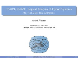 First-Order Real Arithmetic
