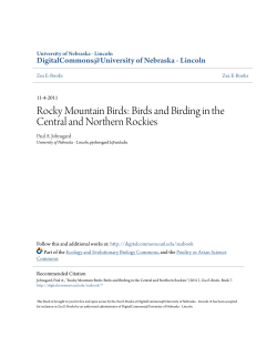 Rocky Mountain Birds - DigitalCommons@University of Nebraska