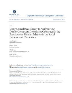 Using Critical Race Theory to Analyze How Disney Constructs