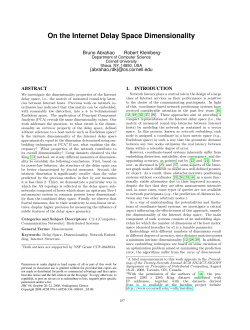 On the Internet Delay Space Dimensionality