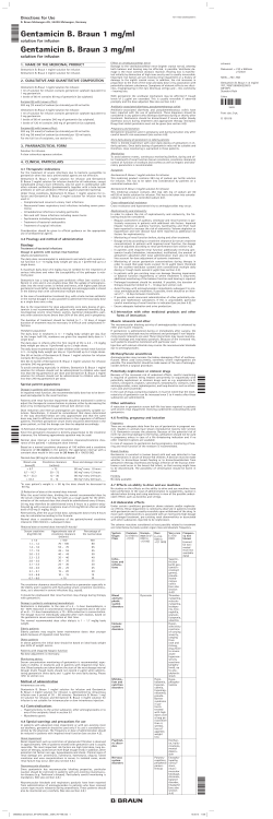 Gentamicin B. Braun 1 mg/ml Gentamicin B. Braun 3 mg/ml