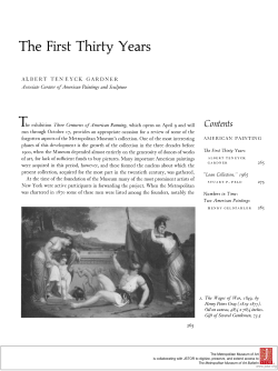 The First Thirty Years - The Metropolitan Museum of Art