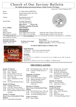 Bulletin 19-26 February - The English Speaking International