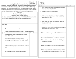 Reading Guide: The American Revolution Directions: Complete the