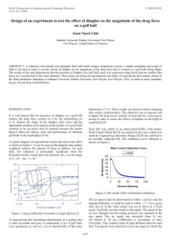 Design of an experiment to test the effect of dimples on the
