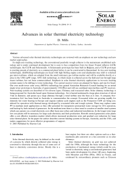 Advances in solar thermal electricity technology