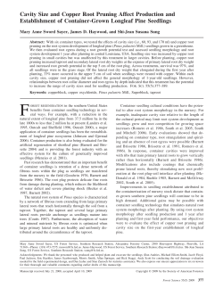 Cavity Size and Copper Root Pruning Affect Production